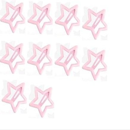 100-Piece Metal Snap Hair Clips for Girls, Toddlers, and Kids - Perfect for Fine Hair, Thick Hair, and More - Featuring Fun Star Designs (PINK)