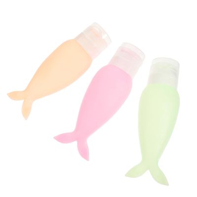 3Pcs Cartoon Silicone Refillable Bottles 90ml for Travel