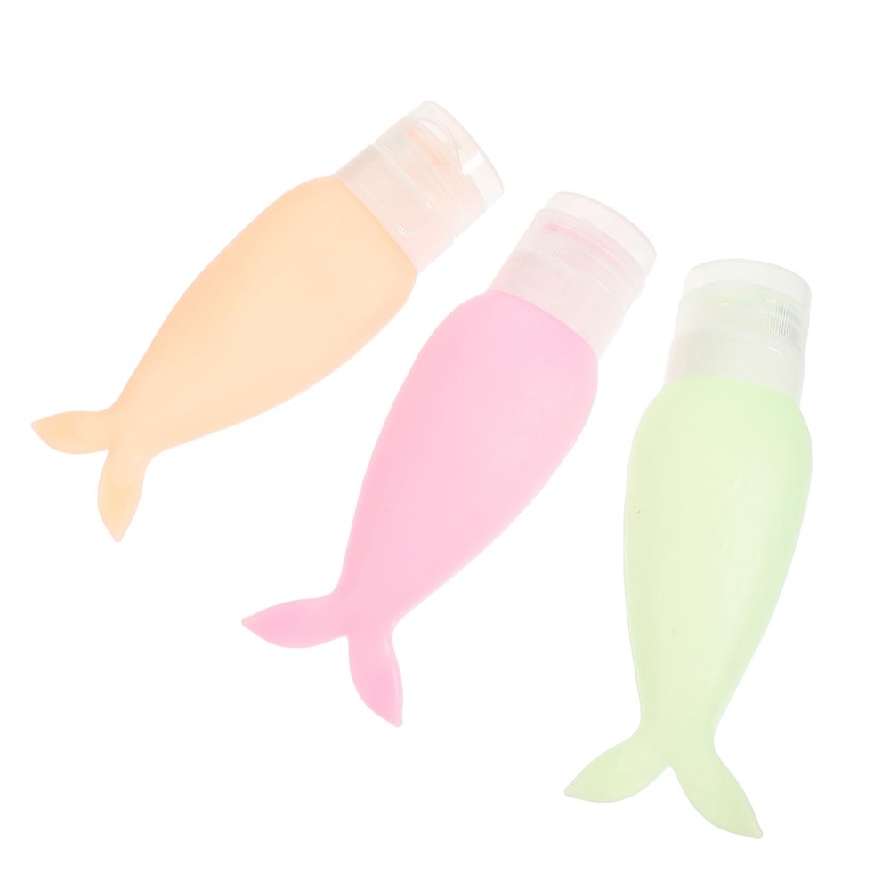 3Pcs Cartoon Silicone Refillable Bottles 90ml for Travel