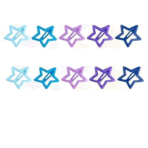 100-Piece Metal Snap Hair Clips for Girls, Toddlers, and Kids - Perfect for Fine Hair, Thick Hair, and More - Featuring Fun Star Designs (Multicolor B)