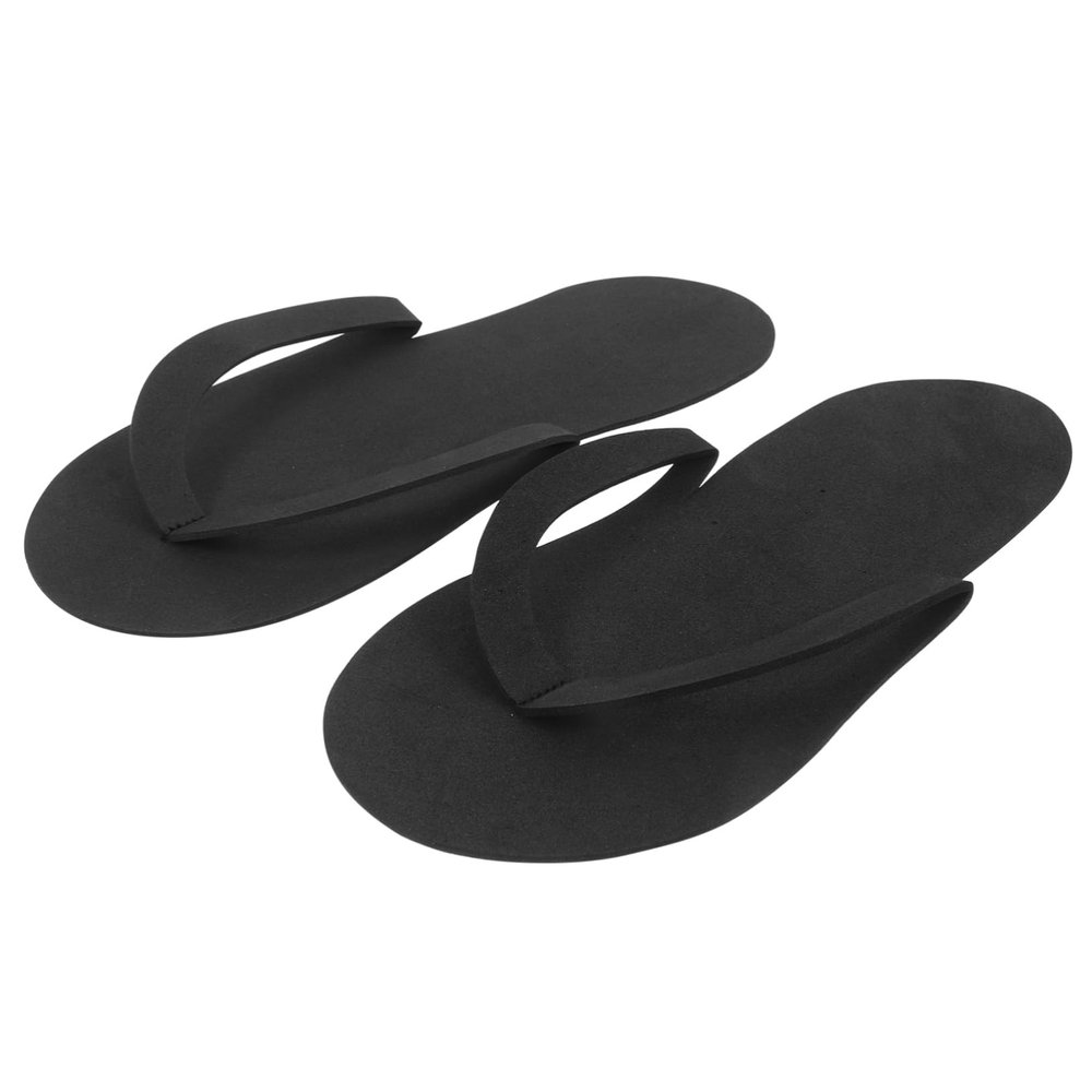 Xmas 12 Pairs EVA Pedicure Spa Slippers Black for Women, Hotel
