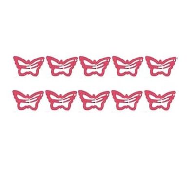 10-Pack Butterfly Hair Clips Non-Slip Snap Barrettes for Girls, Women, Toddlers - 1.2 Inch (red)