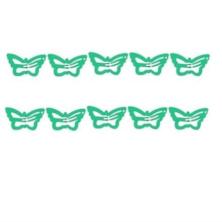 10-Pack Butterfly Hair Clips Non-Slip Snap Barrettes for Girls, Women, Toddlers - 1.2 Inch (green)
