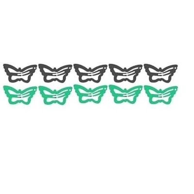 10-Pack Butterfly Hair Clips Non-Slip Snap Barrettes for Girls, Women, Toddlers - 1.2 Inch (gray/green)