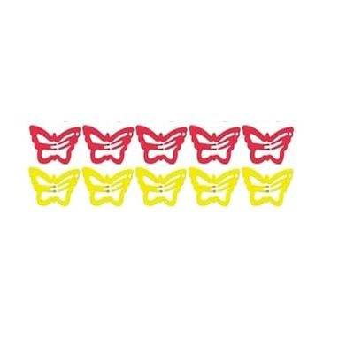 10-Pack Butterfly Hair Clips Non-Slip Snap Barrettes for Girls, Women, Toddlers - 1.2 Inch (red/yellow)