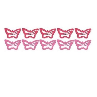 10-Pack Butterfly Hair Clips Non-Slip Snap Barrettes for Girls, Women, Toddlers - 1.2 Inch (red/pink)