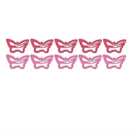 10-Pack Butterfly Hair Clips Non-Slip Snap Barrettes for Girls, Women, Toddlers - 1.2 Inch (red/pink)