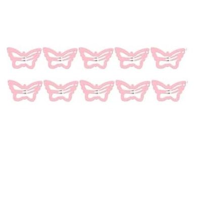 10-Pack Butterfly Hair Clips Non-Slip Snap Barrettes for Girls, Women, Toddlers - 1.2 Inch (pink)