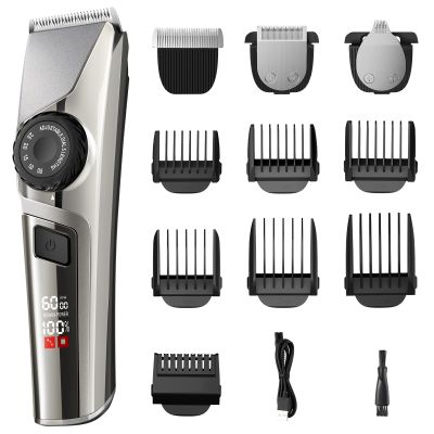 Hair Trimmer for Men, Cordless Hair and Beard Trimmer with Adjustable Precision Dial, Professional Hair Clippers for Barbers and Stylists, 3-in-1 Waterproof Mens Grooming Kit