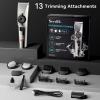 Hair Trimmer for Men, Cordless Hair and Beard Trimmer with Adjustable Precision Dial, Professional Hair Clippers for Barbers and Stylists, 3-in-1 Waterproof Mens Grooming Kit view 2