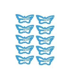10-Pack Butterfly Hair Clips Non-Slip Snap Barrettes for Girls, Women, Toddlers - 1.2 Inch (blue A)