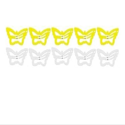 10-Pack Butterfly Hair Clips Non-Slip Snap Barrettes for Girls, Women, Toddlers - 1.2 Inch (yellow/WHITE)