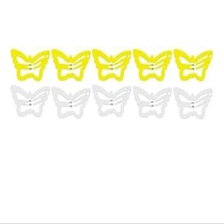 10-Pack Butterfly Hair Clips Non-Slip Snap Barrettes for Girls, Women, Toddlers - 1.2 Inch (yellow/WHITE)