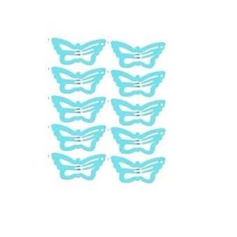 10-Pack Butterfly Hair Clips Non-Slip Snap Barrettes for Girls, Women, Toddlers - 1.2 Inch (blue)