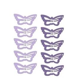10-Pack Butterfly Hair Clips Non-Slip Snap Barrettes for Girls, Women, Toddlers - 1.2 Inch (purple B)