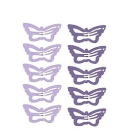 10-Pack Butterfly Hair Clips Non-Slip Snap Barrettes for Girls, Women, Toddlers - 1.2 Inch (purple B)