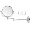 360 Degree Rotating Double Sided Folding Bathroom Makeup Mirror with Base and Screw, Magnified 3X Mirror for Toilet, Mirror Diameter 15cm, Bright Silver (Bright Silver Round view 1