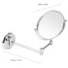 360 Degree Rotating Double Sided Folding Bathroom Makeup Mirror with Base and Screw, Magnified 3X Mirror for Toilet, Mirror Diameter 15cm, Bright Silver (Bright Silver Round view 3