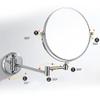 360 Degree Rotating Double Sided Folding Bathroom Makeup Mirror with Base and Screw, Magnified 3X Mirror for Toilet, Mirror Diameter 15cm, Bright Silver (Bright Silver Round view 4