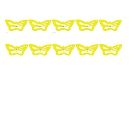 10-Pack Butterfly Hair Clips Non-Slip Snap Barrettes for Girls, Women, Toddlers - 1.2 Inch (yellow)