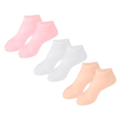 Baluue 3Pairs Moisturizing Foot Care Socks for Softening Dry Cracked Skin Cracking Foot Covers for Present for Valentine Day Birthdays and Special Occasions