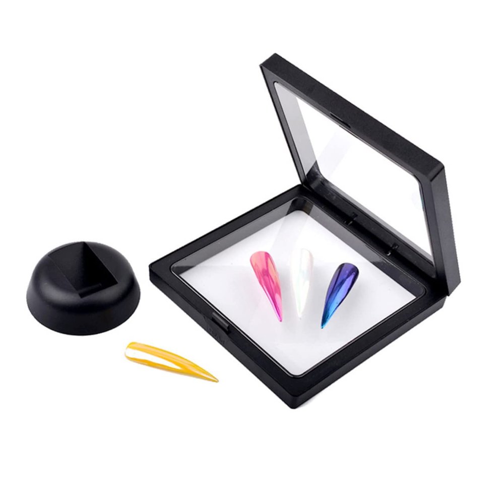 ABOOFAN 2Pcs Nail Art Display Board Black White Transparent Frames for Nail Art Showcase for Salons Home Weddings and Parties