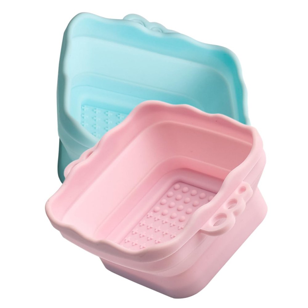 Ipetboom 2Pcs Portable Silicone Makeup Brush Cleaning Bowls Design with Convex Textures for Gentle Cleaning present for Makeup Lovers