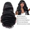 YNICKRKR Hair Wigs Body Wave Human Hair Wigs with Bangs 180 Density Wave Wig with Bangs Machine Made Wig Human Hair Natural Color Wigs Long Wigs(20inches) view 3