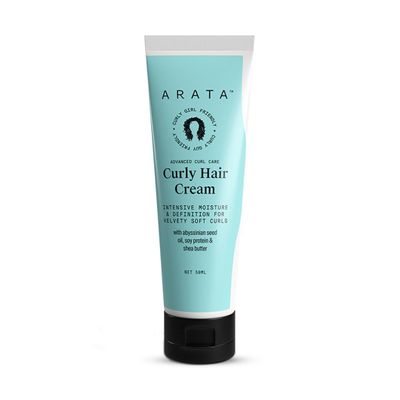 Ar,ata's Advanced Curl Care Curly Hair Cream (50 ML) For Velvety Soft Curls | Intensive Moisture, Curl Definition & Plant-Based Styling | Abyssinian Seed Oil, Soya Protein & Shea Butter | CG Approved