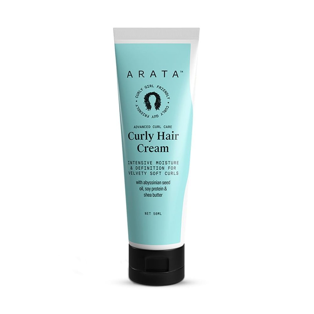 Ar,ata's Advanced Curl Care Curly Hair Cream (50 ML) For Velvety Soft Curls | Intensive Moisture, Curl Definition & Plant-Based Styling | Abyssinian Seed Oil, Soya Protein & Shea Butter | CG Approved