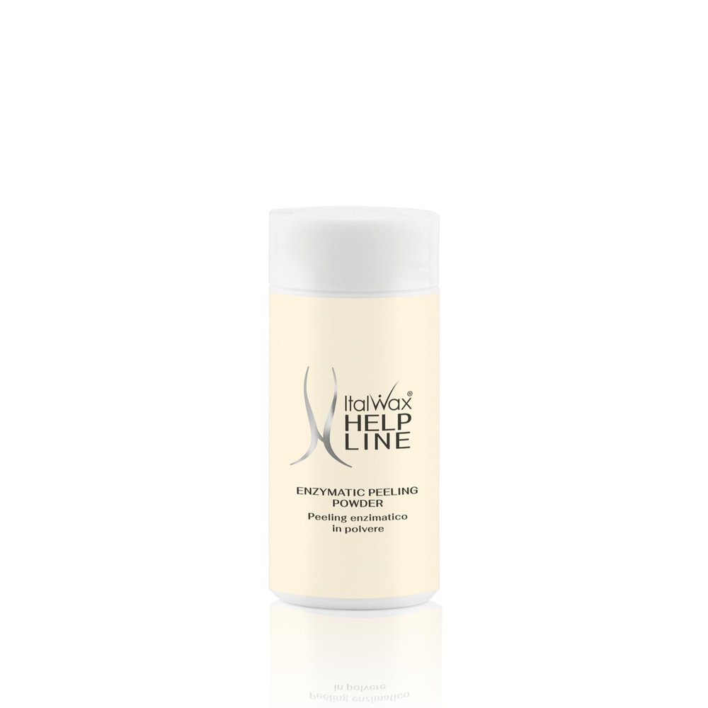 Italwax Help Line Enzymatic Peeling Powder 1.06 oz (30g)  Gentle Facial Exfoliant with Papain and Bromelain  Pre-Waxing Skincare  For Professional and Home Use