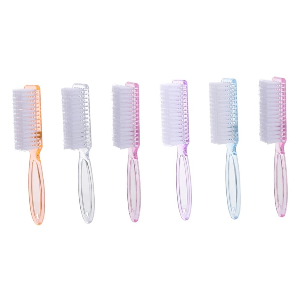 CALLARON 6pcs Nail Art Brush Set Professional Nail Cleaning Brush Fingernail Scrubber Manicure Tools Care
