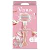 Venus ComfortGlide White Tea Razor for Women, 3 Blades, Manual Razor with Handle, 2 Refills, Pink view 1