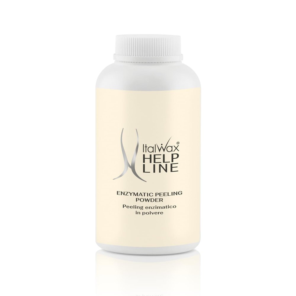 Italwax Help Line Enzymatic Peeling Powder 3.17 oz (90g) Gentle Facial Exfoliant with Papain and Bromelain Pre-Waxing Skincare for Professional and Home Use