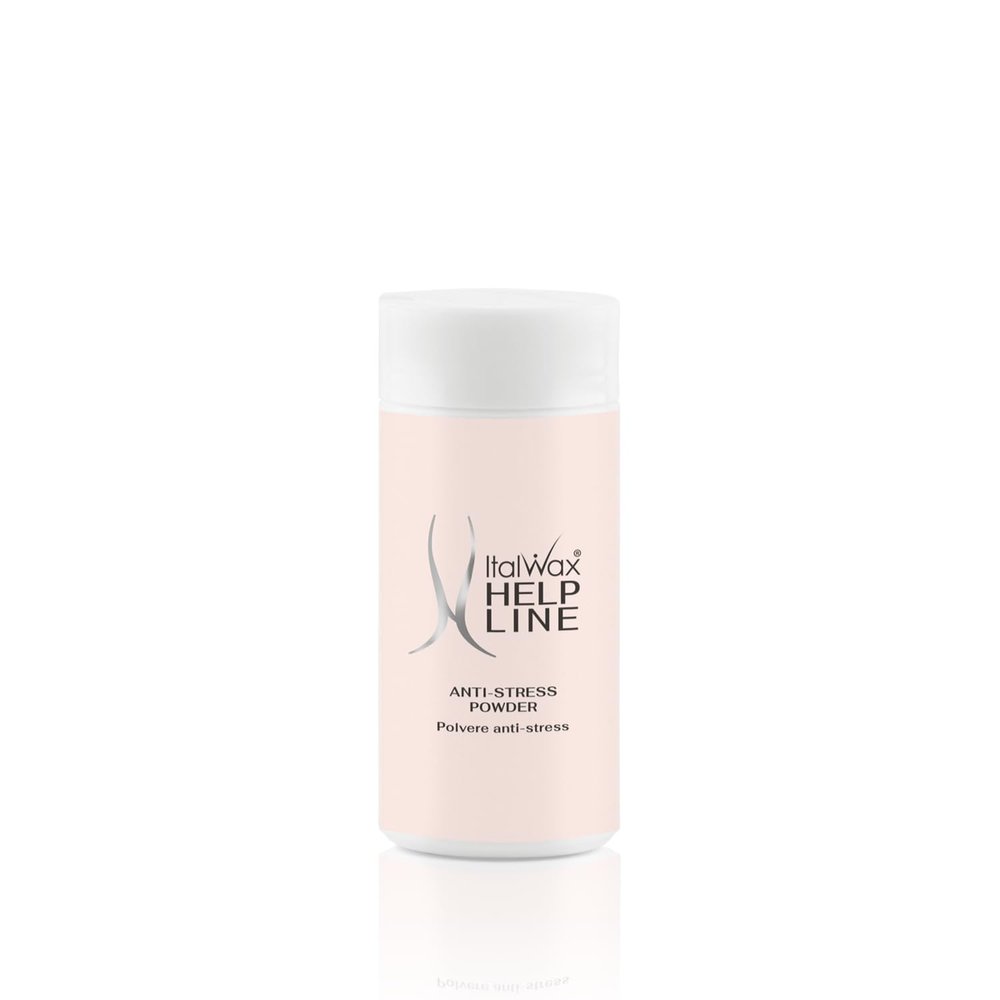 Italwax Help Line Anti-Stress Powder 1.06 oz (30g)  Calamine Soothing Formula  Reduces Redness After Waxing  Protects and Calms Sensitive Skin  for Professional and Home Use