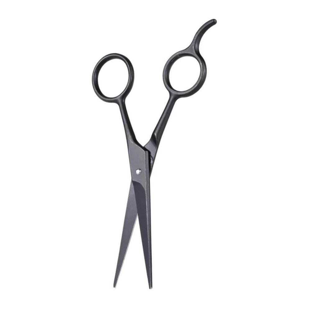 TEHAUX Stainless Steel Beard Eyebrow Scissors Hairdressing Tool for Daily Grooming Black Design for Mens Beard Care and Eyebrow Trimming Easy to Use