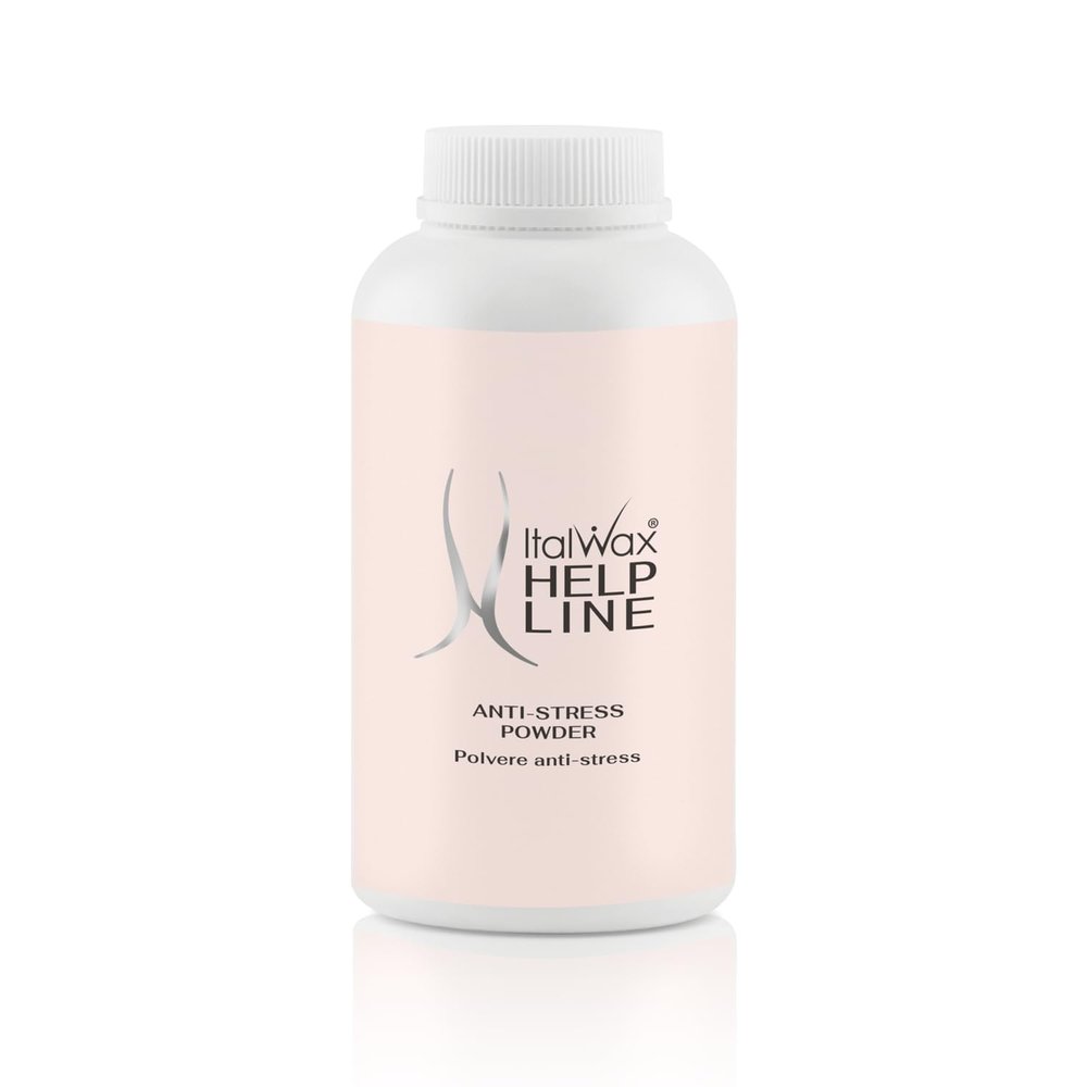 Italwax Help Line Anti-Stress Powder 3.17 oz (90g)  Calamine Soothing Formula  Reduces Redness After Waxing  Protects and Calms Sensitive Skin  for Professional and Home Use