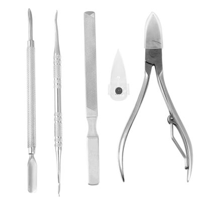 Baluue 5pcs Professional Nail Trimmer Nail Care Includes Clippers Double- Cleaner File and More for Ingrown Prevention