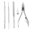 Baluue 5pcs Professional Nail Trimmer Nail Care Includes Clippers Double- Cleaner File and More for Ingrown Prevention view 1