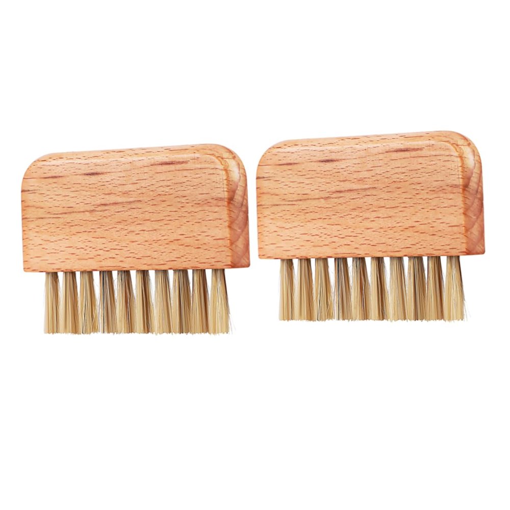 CALLARON 2pcs Nail Brush Cleaner Tool Wood Nail Brush for Shower Foot Gentle Bristles Multi-purpose