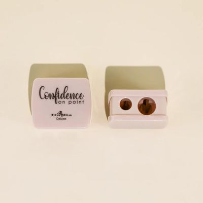 Italia Deluxe Dual Makeup Pencil Sharpener, Two-Sided for Standard and Jumbo Size, Anti-Rust Stainless Steel Blades