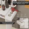 advwin Wall Mount Salon Station for Hair Styling, Barber Station with Hair Dryer Holder, Drawers, Cabinet, Salon Furniture Storage Equipment Without Mirror view 2