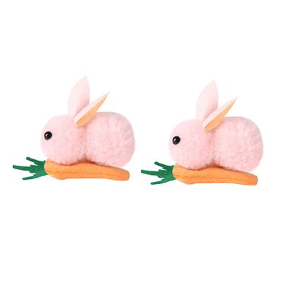 Vaguelly 2pcs Bunny Ear Hair Clips Fun Boys and Girls Hairpin Accessory Rabbit Hairpin for Girls Plush Carrot Clip Decorative Hair Clamp