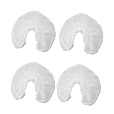Cabilock 50pcs Disposable U Shaped Pillow Covers Non Woven Fabrics Soft Comfortable for Massage Therapists Salons and Travel White Pillowcase for Face Rest Cradle