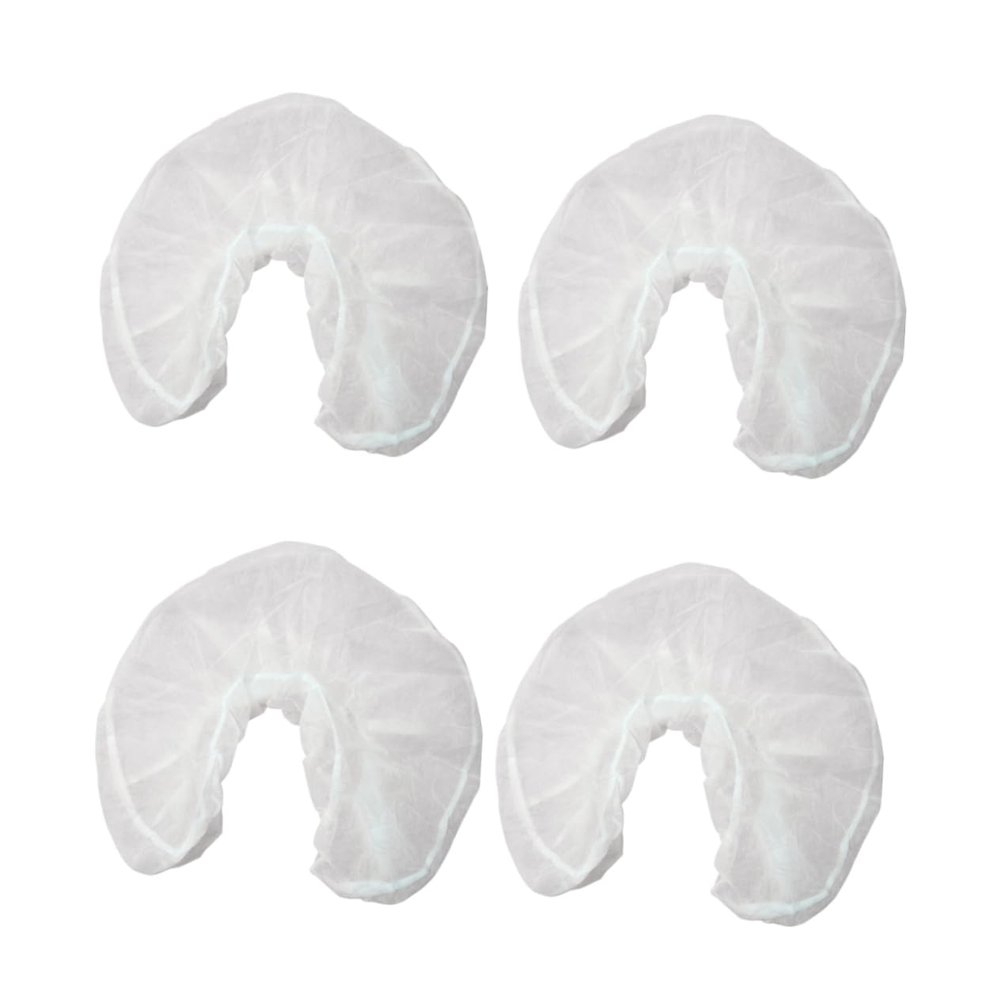 Cabilock 50pcs Disposable U Shaped Pillow Covers Non Woven Fabrics Soft Comfortable for Massage Therapists Salons and Travel White Pillowcase for Face Rest Cradle
