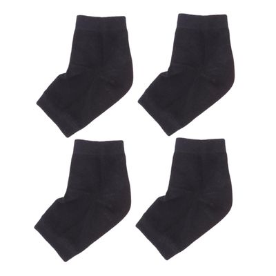 DEARMAMY 2pairs Gel Heel Protector Moisturizing Socks for Cracked Heels Exfoliating Ankle Socks Breathable Anti-Crack Foot Care for Men and Women Black