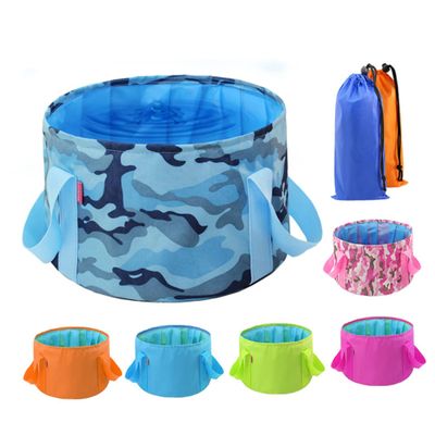 BESPORTBLE Portable Foldable Bucket for Camping Hiking Outdoor Use Soak Washbasin for Face Feet and Clothes Cleaning Blue
