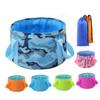 BESPORTBLE Portable Foldable Bucket for Camping Hiking Outdoor Use Soak Washbasin for Face Feet and Clothes Cleaning Blue view 1
