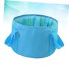 BESPORTBLE Portable Foldable Bucket for Camping Hiking Outdoor Use Soak Washbasin for Face Feet and Clothes Cleaning Blue view 4