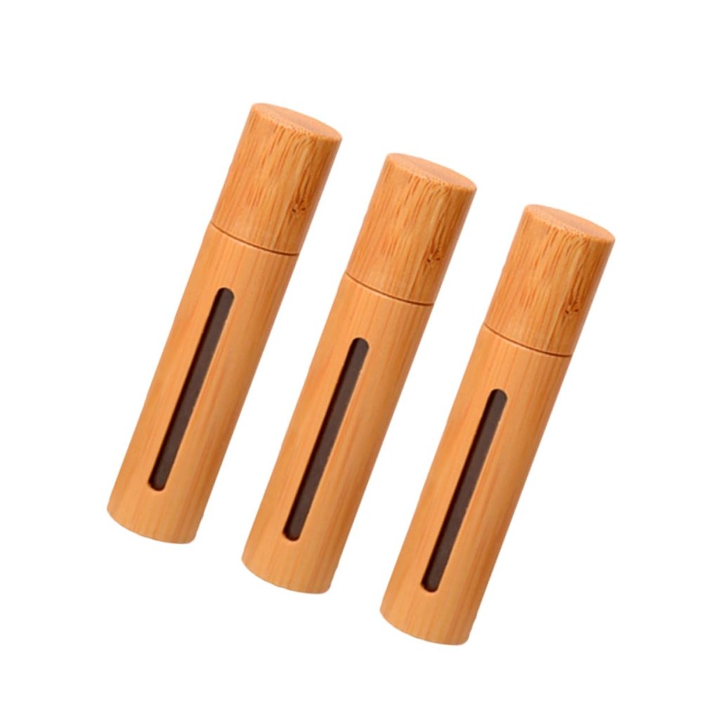 Healvian 3 Pack 10ml Bamboo Roller Bottles with Window for Oils
